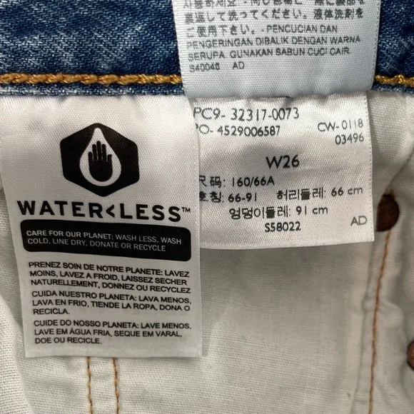 LEVI'S Premium 501 Denim Jean Short in Back To Your Heart 26 Medium Wash Boho - Picture 10 of 14